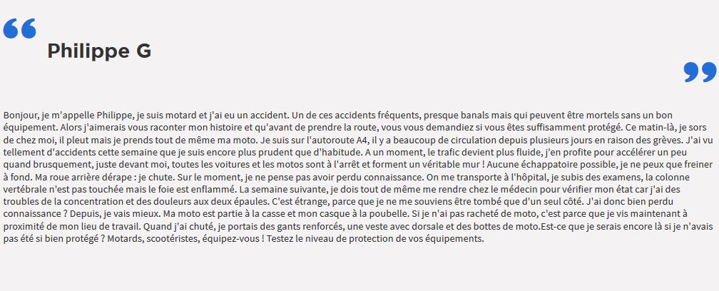 Témoignage accidenté de la route L
